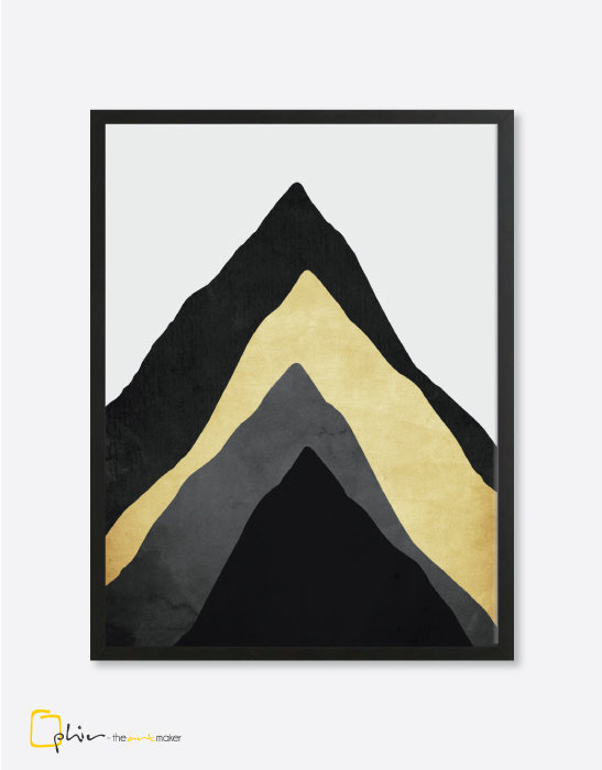 Beyond Mountains - Wooden Frame - Black