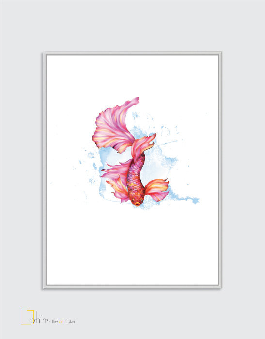 The Happy Betta Fish - Floater Frame