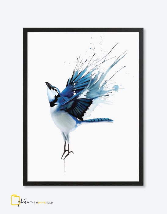 The Blue Sparrow - Wooden Frame