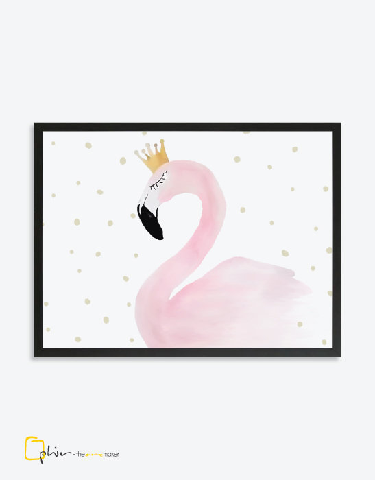 Queen of Swan - Wooden Frame - Black