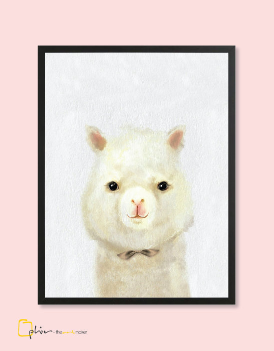 The Fluffy Fleece Llama - Wooden Frame
