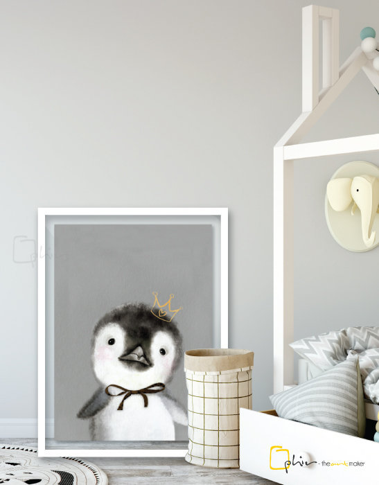 The Fluffy Fleece Penguin - Plexiglass - White