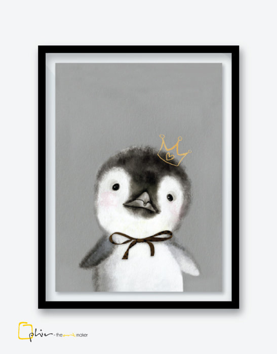 The Fluffy Fleece Penguin - Plexiglass - Black