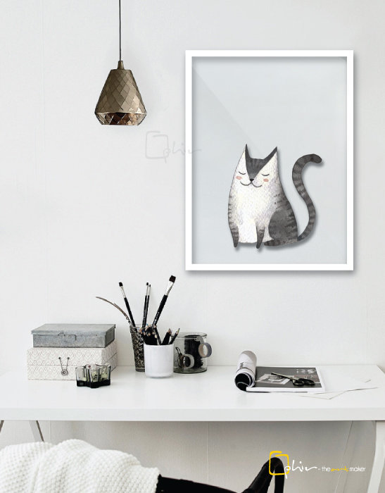 Meow Mackerel - Plexiglass - White