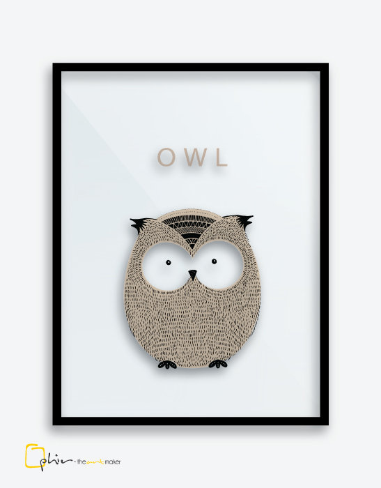 Scruffy Friends Owl - Plexiglass