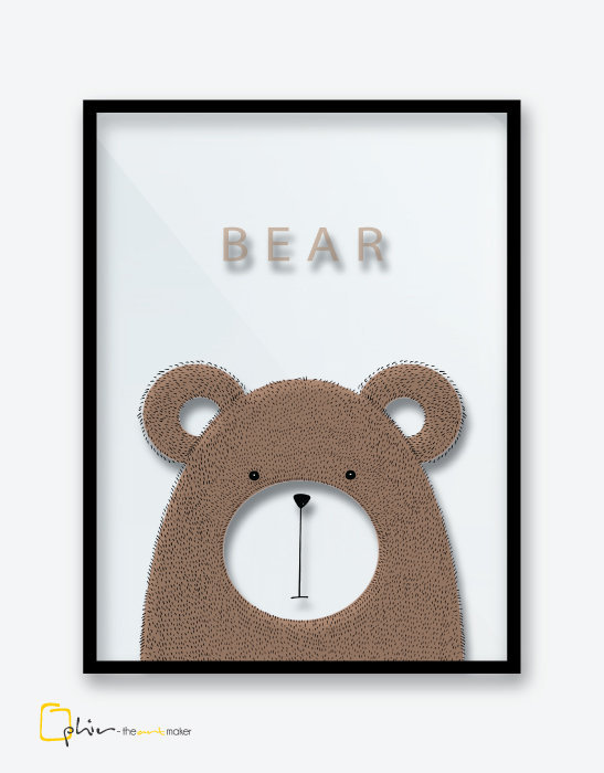 Scruffy Friends Bear - Plexiglass