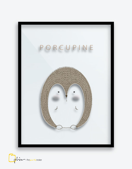 Scruffy Friends Porcupine - Plexiglass