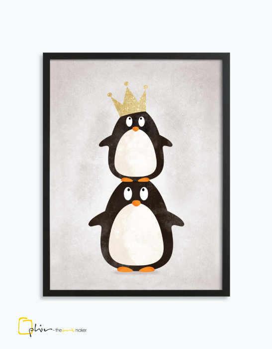 Emperor Penguins - Wooden Frame