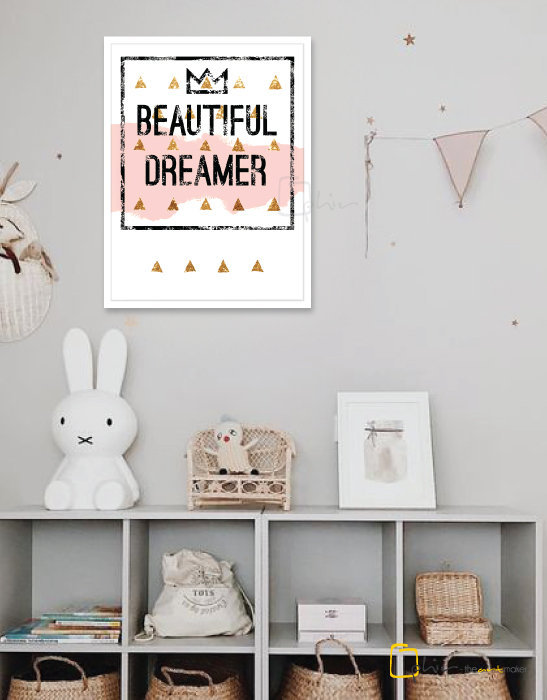 Beautiful Dreamer - Wooden Frame - White